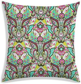 RADANYA Paisley Polyester Green Cushion Cover ( Small , Pack of 1 )