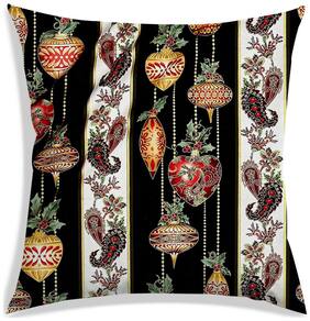 RADANYA Paisley Polyester Black Cushion Cover ( Regular , Pack of 1 )