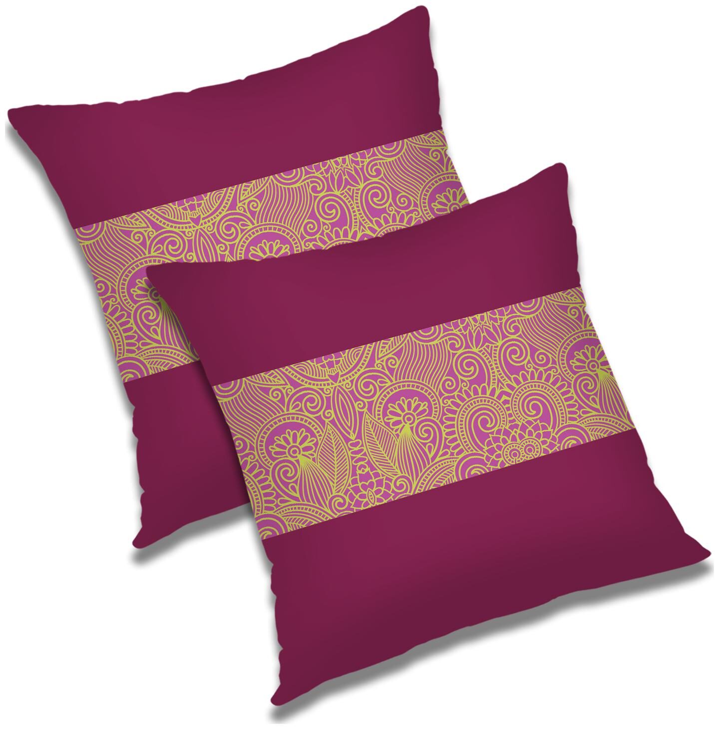 

RADANYA Paisley Polyester Pink Cushion Cover ( Large Pack of 2 )