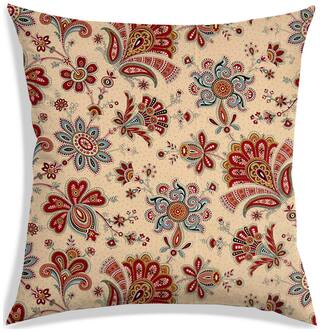 RADANYA Paisley Polyester Beige Cushion Cover ( Regular , Pack of 1 )
