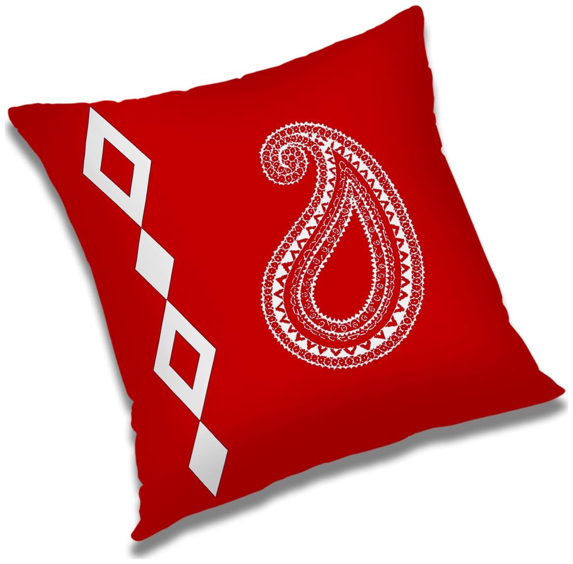 

RADANYA Paisley Polyester Red Cushion Cover ( Large Pack of 1 )