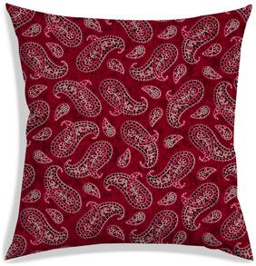 RADANYA Paisley Polyester Maroon Cushion Cover ( Large , Pack of 1 )