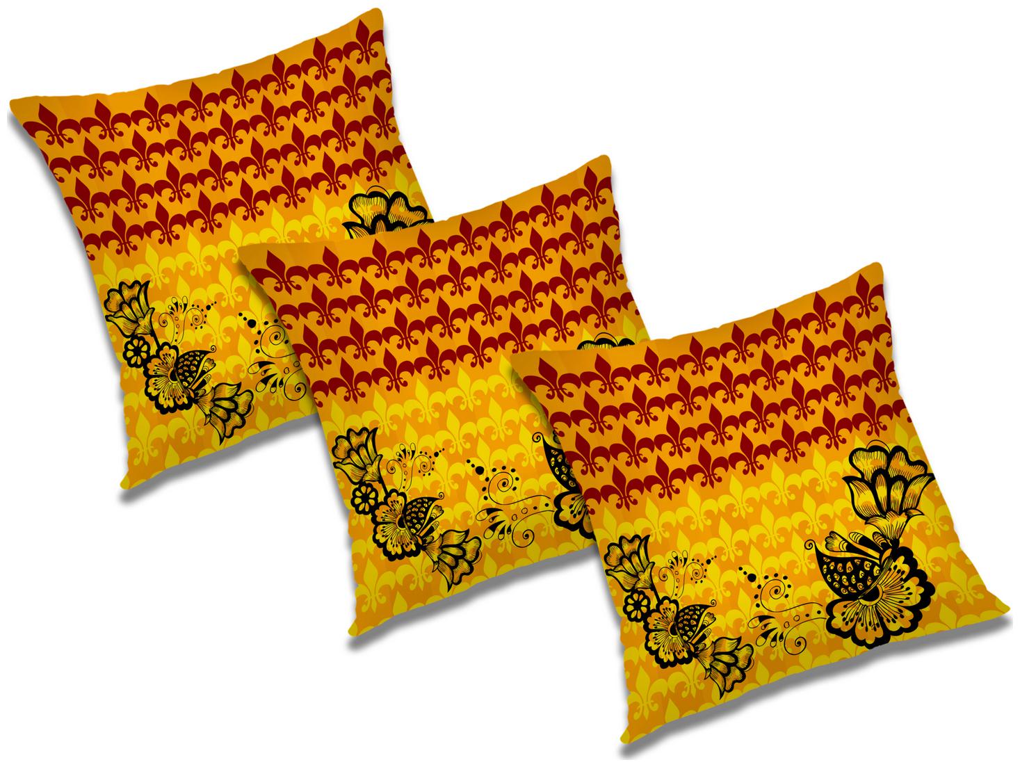 

RADANYA Paisley Cushion Cover with Filler (Set of 3) 12X12 inch