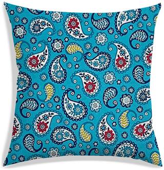 RADANYA Paisley Polyester Blue Cushion Cover ( Regular , Pack of 1 )