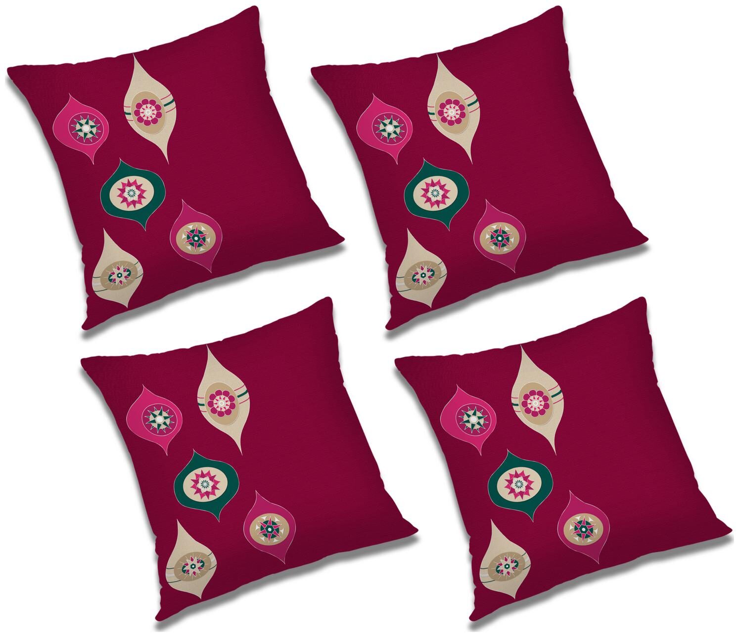 

RADANYA Paisley Cushion Cover with Filler (Set of 4) 20x20 inch