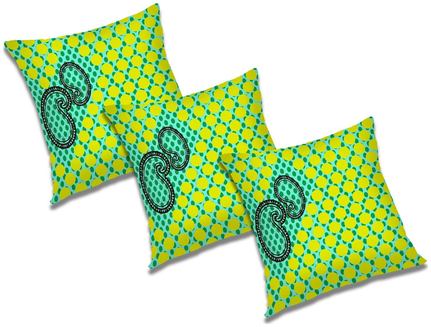 

RADANYA Paisley Polyester Green Cushion Cover ( Extra large Pack of 3 )