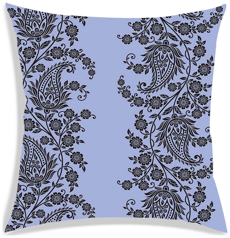 

RADANYA Paisley Polyester Blue Cushion Cover ( Large Pack of 1 )