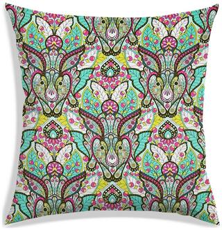 RADANYA Paisley Polyester Green Cushion Cover ( Large , Pack of 1 )