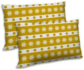 RADANYA Polyester Printed Pillow Covers ( Pack of 2 , Yellow )