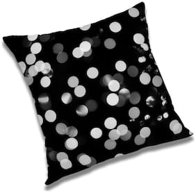RADANYA Polka dot Polyester Black Cushion Cover ( Regular , Pack of 1 )