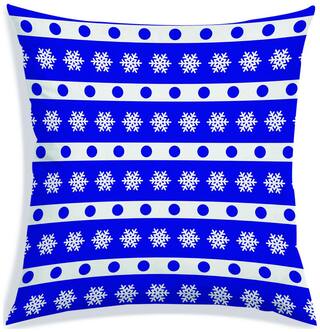 RADANYA Polka dot Polyester Blue Cushion Cover ( Regular , Pack of 1 )