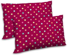 RADANYA Polyester Polka Dot Pillow Covers ( Pack of 2 , Black )