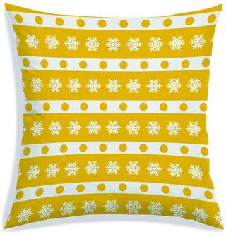 RADANYA Polka dot Polyester Yellow Cushion Cover ( Regular , Pack of 1 )