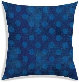 RADANYA Polka dot Polyester Blue Cushion Cover ( Small , Pack of 1 )