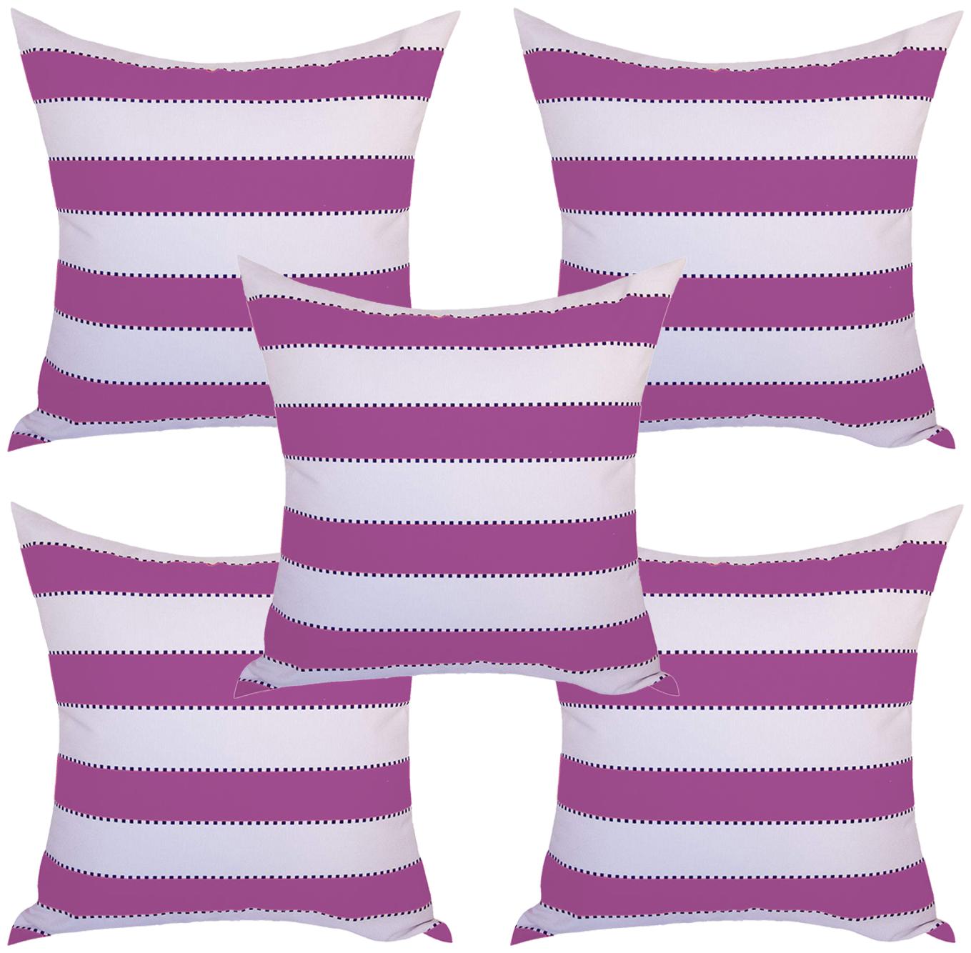 

RADANYA Geometric Polyester Purple Cushion Cover ( Regular Pack of 5 )