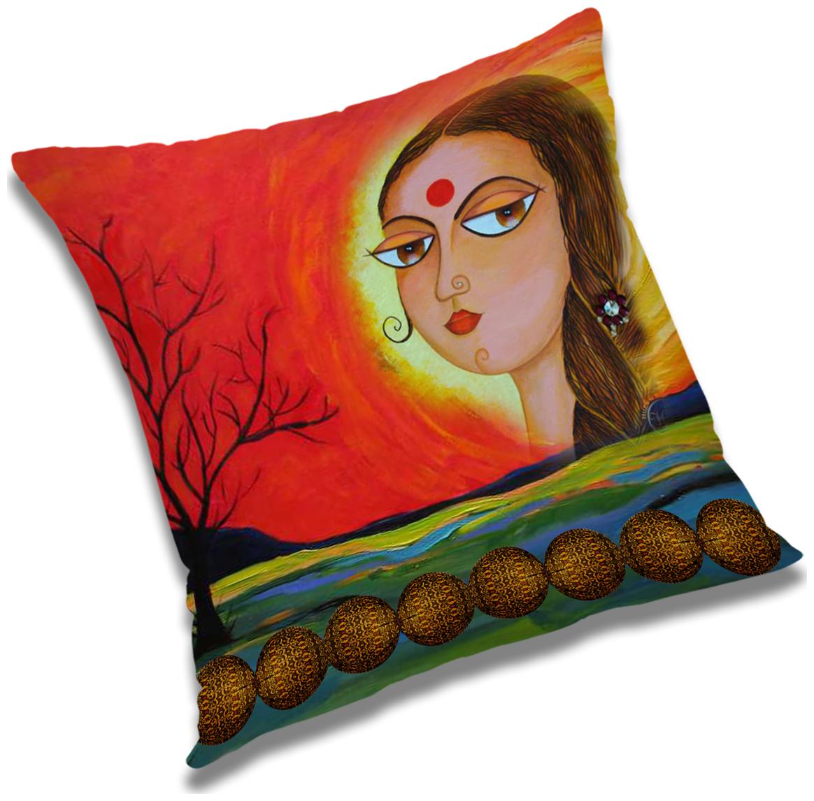 

RADANYA Printed Polyester Red Cushion Cover ( Large Pack of 1 )