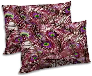 RADANYA Polyester Printed Pillow Covers ( Pack of 2 , Brown )