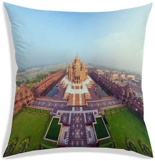 RADANYA Printed Polyester Brown Cushion Cover ( Extra large , Pack of 1 )