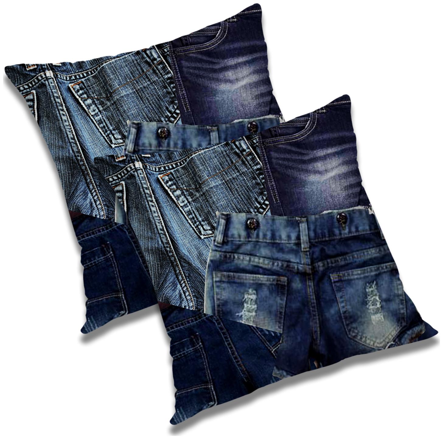 

RADANYA Printed Polyester Blue Cushion Cover ( Large Pack of 2 )