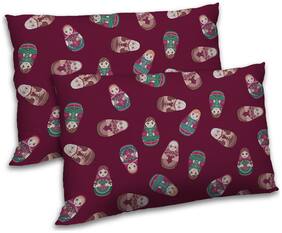 RADANYA Polyester Printed Pillow Covers ( Pack of 2 , Maroon )