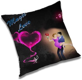 RADANYA Printed Polyester Black Cushion Cover ( Extra large , Pack of 1 )