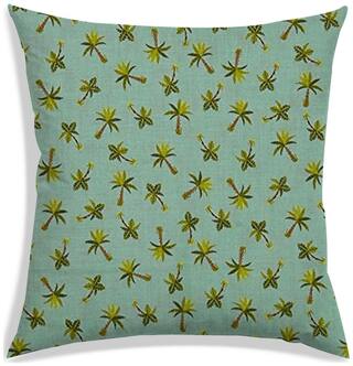 RADANYA Printed Polyester Green Cushion Cover ( Small , Pack of 1 )