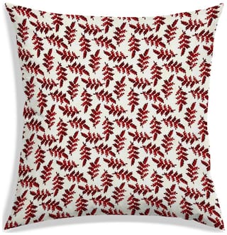 RADANYA Printed Polyester White Cushion Cover ( Extra large , Pack of 1 )