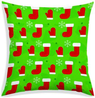 RADANYA Printed Polyester Green Cushion Cover ( Large , Pack of 1 )