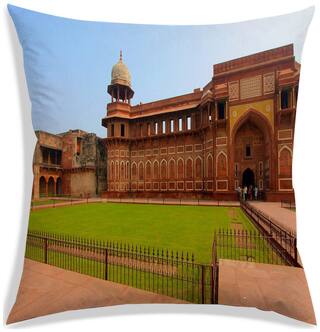 RADANYA Printed Polyester Brown Cushion Cover ( Large , Pack of 1 )