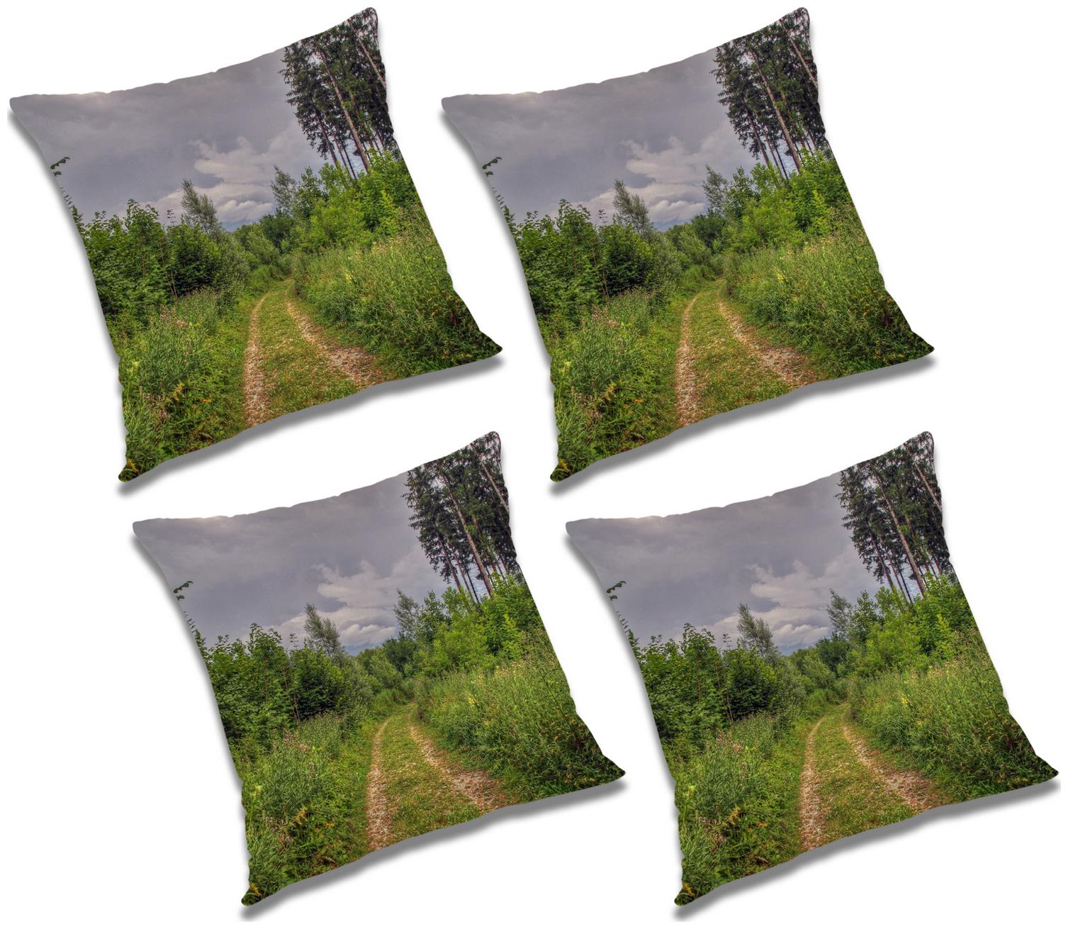 

RADANYA Printed Cushion Cover with Filler (Set of 4) 18x18 inch