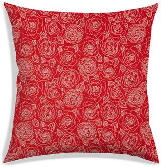 RADANYA Printed Polyester Red Cushion Cover ( Small , Pack of 1 )