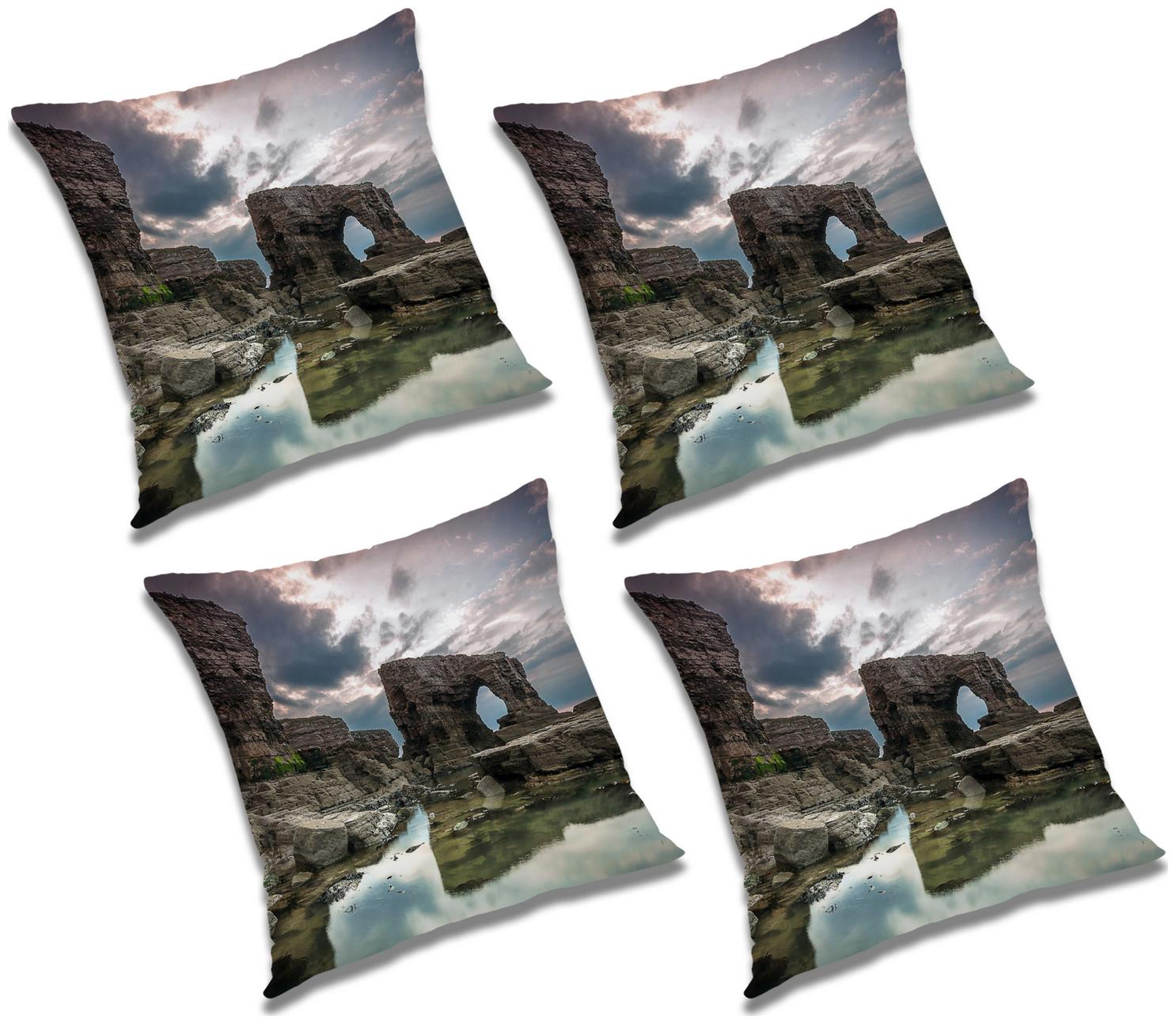 

RADANYA Printed Cushion Cover with Filler (Set of 4) 20x20 inch
