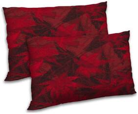 RADANYA Polyester Printed Pillow Covers ( Pack of 2 , Maroon )