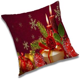 RADANYA Printed Polyester Gold Cushion Cover ( Large , Pack of 1 )