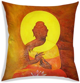 RADANYA Printed Polyester Brown Cushion Cover ( Extra large , Pack of 1 )