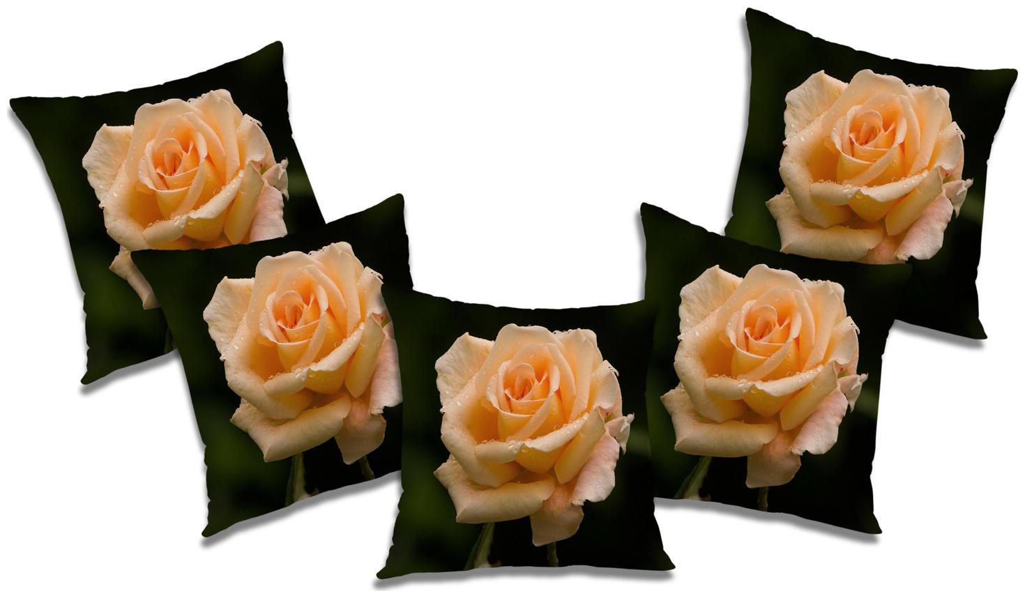 

RADANYA Printed Cushion Cover with Filler (Se t of 5) 12X12 inch