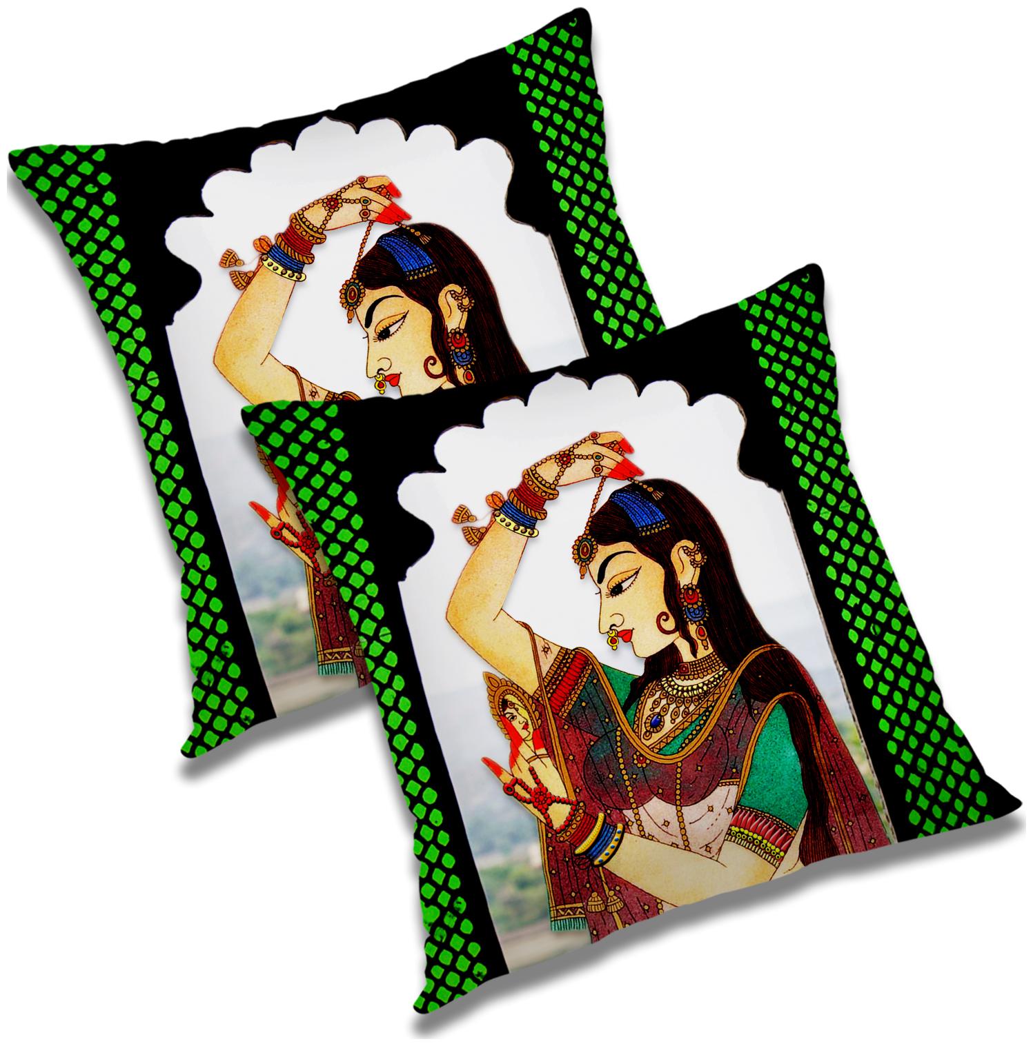

RADANYA Printed Cushion Cover with Filler Set 24x24 inch