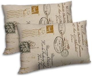 RADANYA Polyester Printed Pillow Covers ( Pack of 2 , Beige )