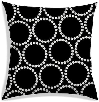 RADANYA Printed Polyester Black Cushion Cover ( Small , Pack of 1 )