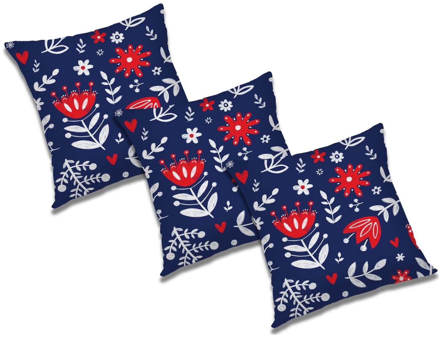 

RADANYA Printed Cushion Cover with Filler (Set of 3) 18x18 inch