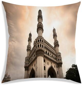RADANYA Printed Polyester Grey Cushion Cover ( Small , Pack of 1 )