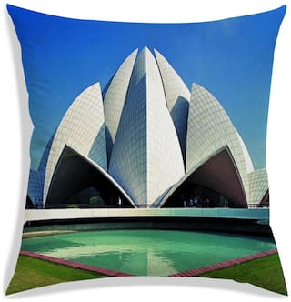 RADANYA Printed Polyester White Cushion Cover ( Extra large , Pack of 1 )