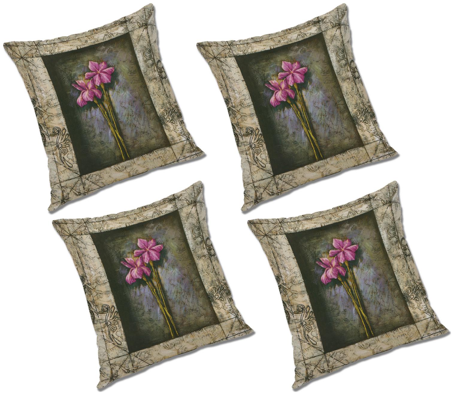 

RADANYA Printed Polyester Grey Cushion Cover ( Large Pack of 4 )