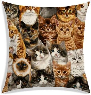 RADANYA Printed Polyester Brown Cushion Cover ( Large , Pack of 1 )