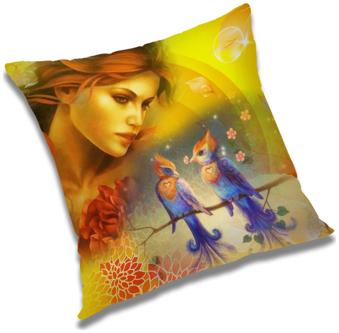 

RADANYA Printed Cushion Cover with Filler Set 18x18 inch