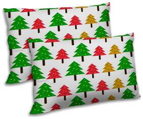 RADANYA Polyester Floral Pillow Covers ( Pack of 2 , White )