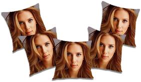 RADANYA Printed Cushion Cover with Filler (Set of 5) 12X12 inch
