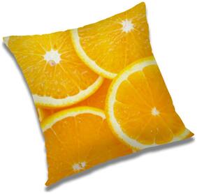 RADANYA Printed Polyester Orange Cushion Cover ( Extra large , Pack of 1 )