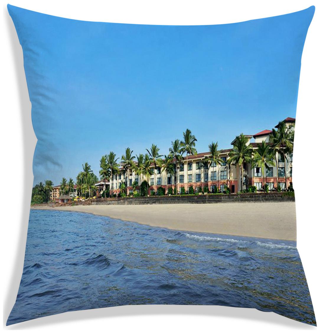 

RADANYA Printed Polyester Blue Cushion Cover ( Extra large Pack of 1 )