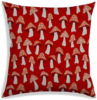 RADANYA Printed Polyester Red Cushion Cover ( Large , Pack of 1 )
